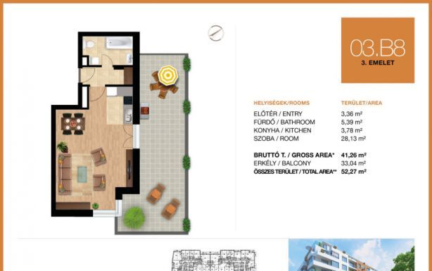 Új építésű 41 m2-es 3. emeleti lakás eladó Óbuda déli csücskében!
