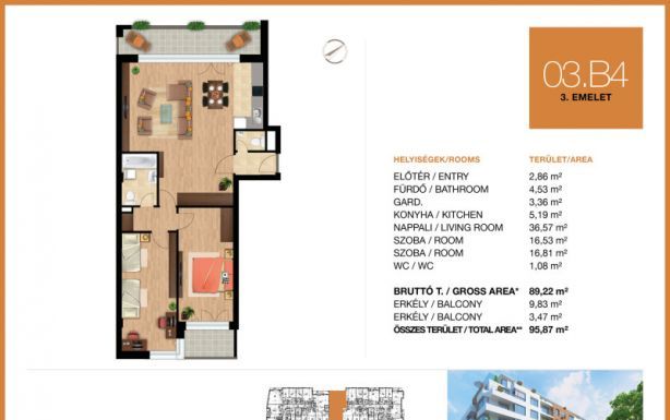 Új építésű 89 m2-es 3. emeleti lakás eladó Óbuda déli csücskében!