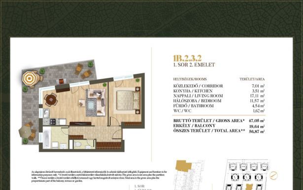 Új építésű 47 m2-es 2. emeleti lakás Budapesten a Forest Hill-ben!