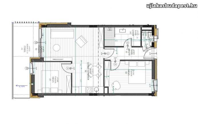 Új építésű 55 nm-es, 1+2 szobás lakás Balatonföldváron