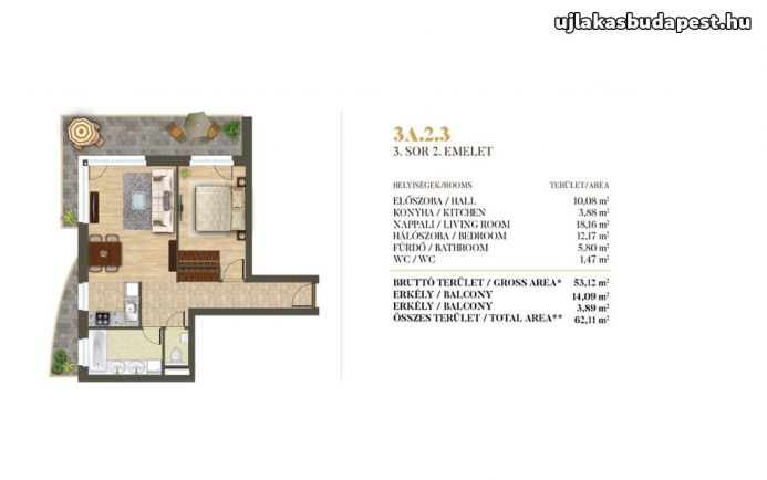 Új építésű 53 m2-es 2. emeleti lakás Csillaghegyen eladó!!