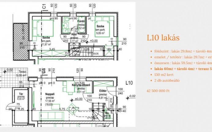 Eladó 60 nm-es sorházi lakás Gödön L10