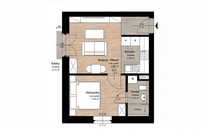 Új építésű 30 nm-es, második emeleti lakás a Purple Hill-ben