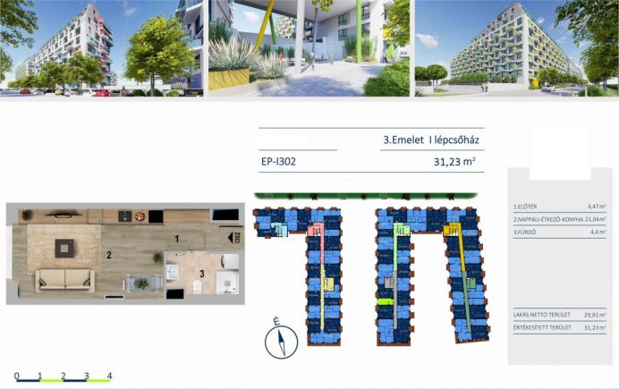 Új építésű 31 nm-es lakás az E11 társasházban