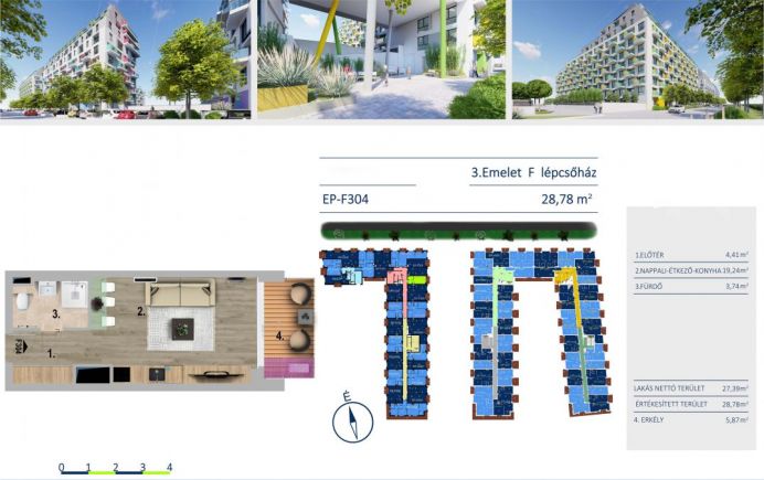 Új építésű 29 nm-es lakás az E11 társasházban
