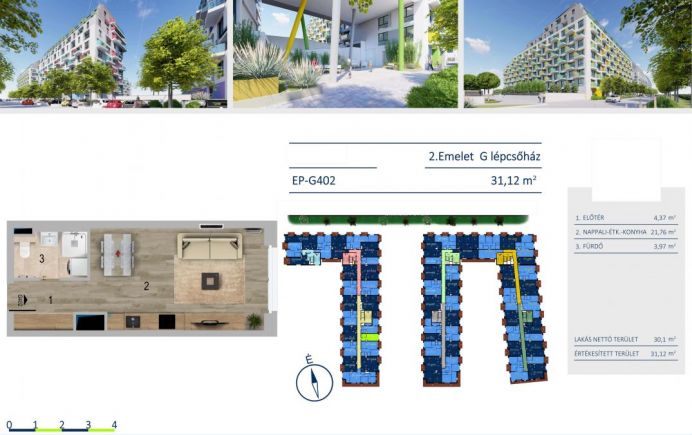 Új építésű 31 nm-es lakás az E11 társasházban