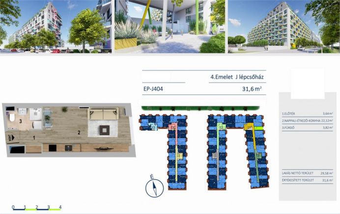 Új építésű 32 nm-es lakás az E11 társasházban