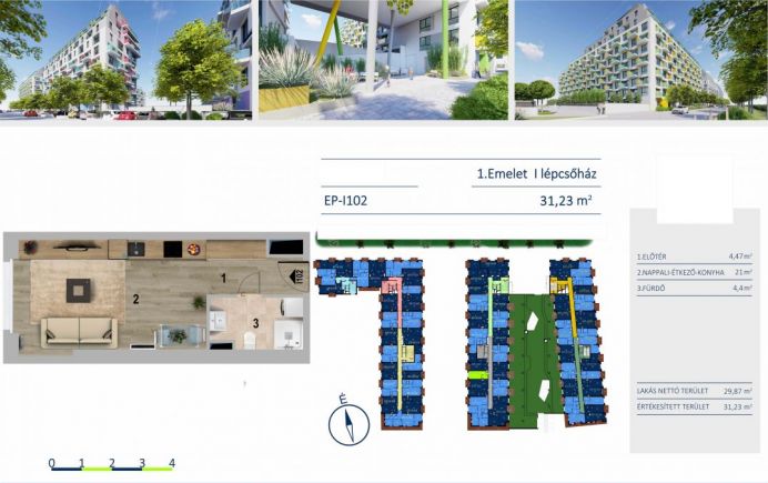 Új építésű 31 nm-es lakás az E11 társasházban