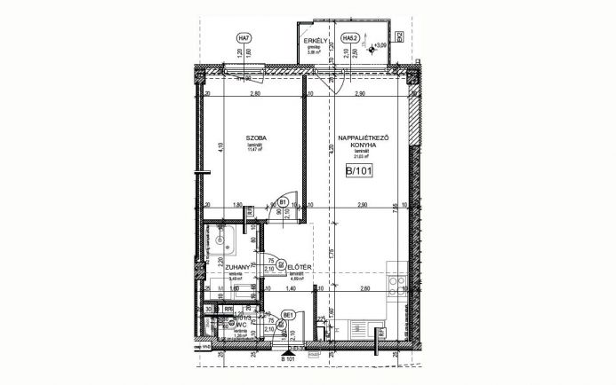 Új építésű lakás a Magdolnanegyedben B401