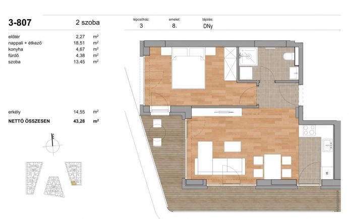 Új építésű lakások a 11. kerület Duna-partján – I. ütem 3-807