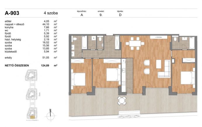Új építésű lakások a 11. kerület Duna- partján - II.ütem A-903