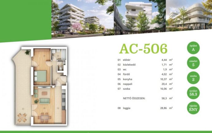 Fenntartható élet, modern otthonok Zuglóban AC-506