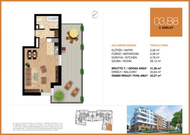 Új építésű 41 m2-es 3. emeleti lakás eladó Óbuda déli csücskében!