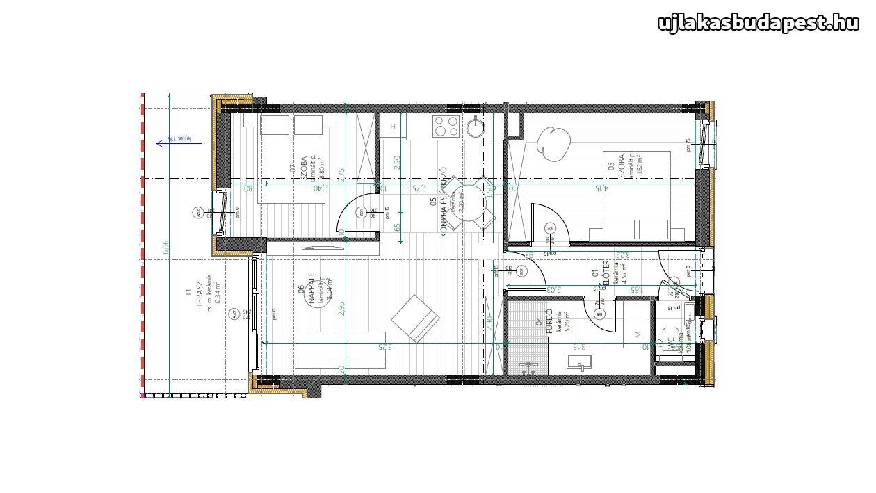 Új építésű 55 nm-es, 1+2 szobás lakás Balatonföldváron