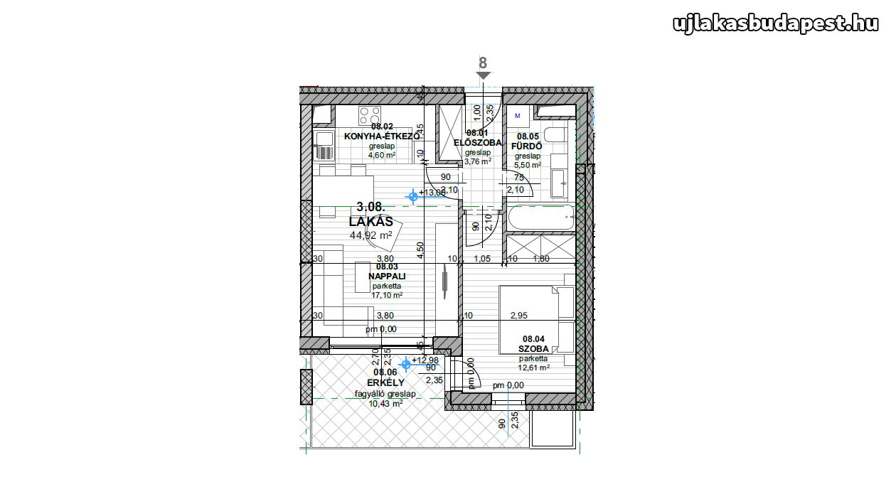 Eladó 45 nm-es lakás 10 nm erkéllyel a XI.kerület frekventált részén 4.08