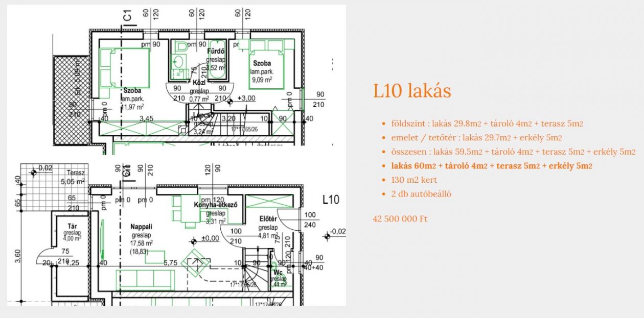 Eladó 60 nm-es sorházi lakás Gödön L10