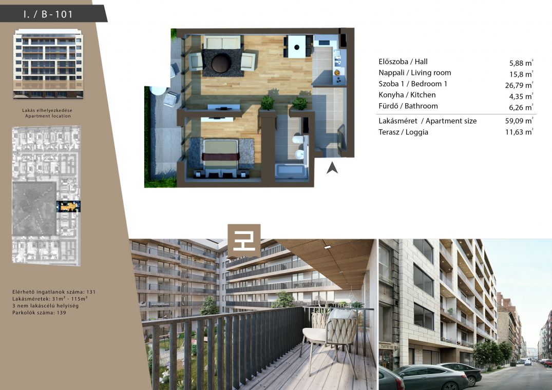 Új építésű lakás a Duna szomszédságában B101