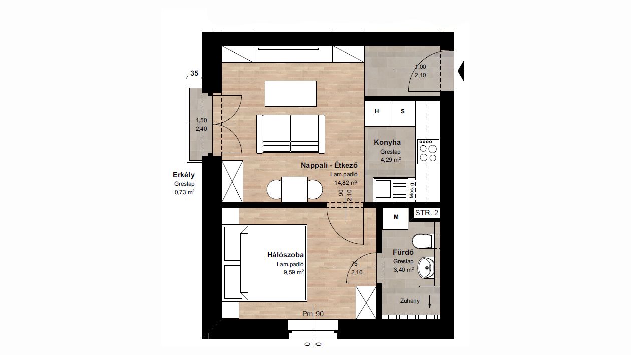 Új építésű 30 nm-es, második emeleti lakás a Purple Hill-ben