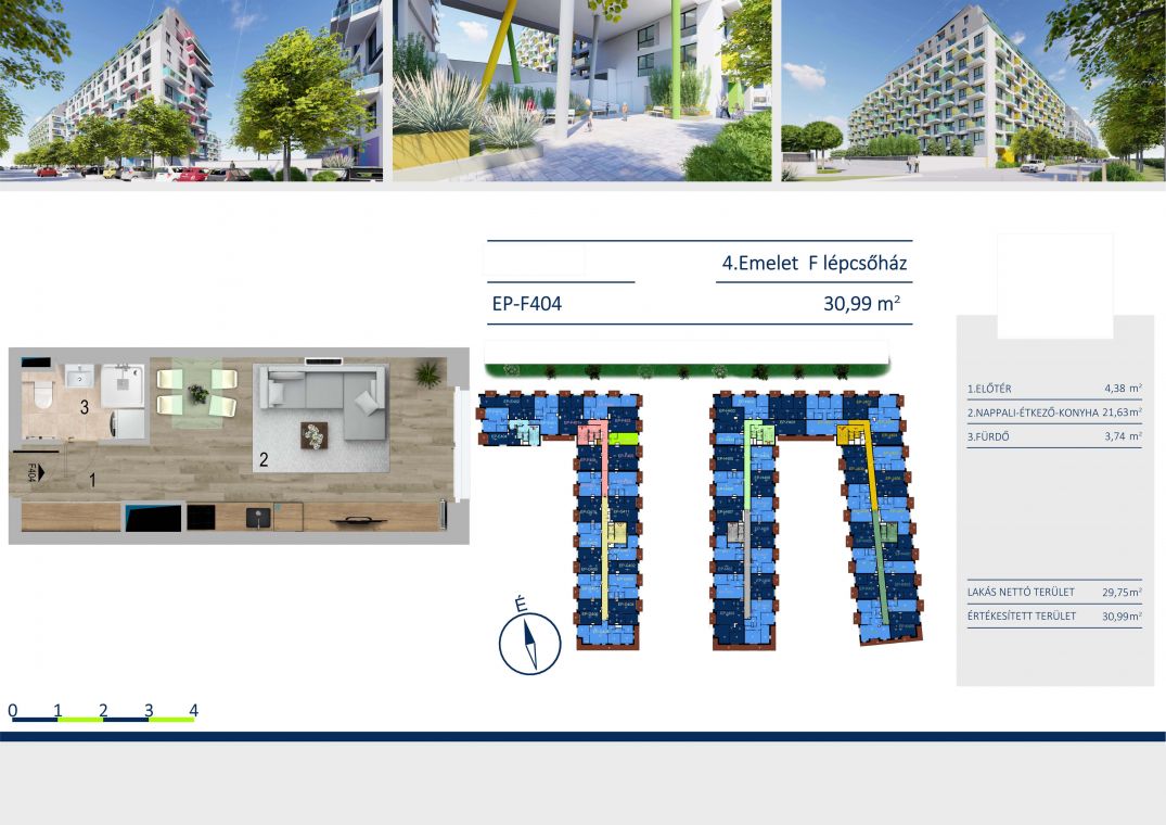 Új építésű 31 nm-es lakás az E11 társasházban