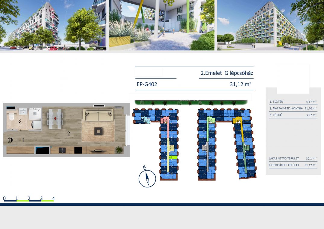 Új építésű 31 nm-es lakás az E11 társasházban
