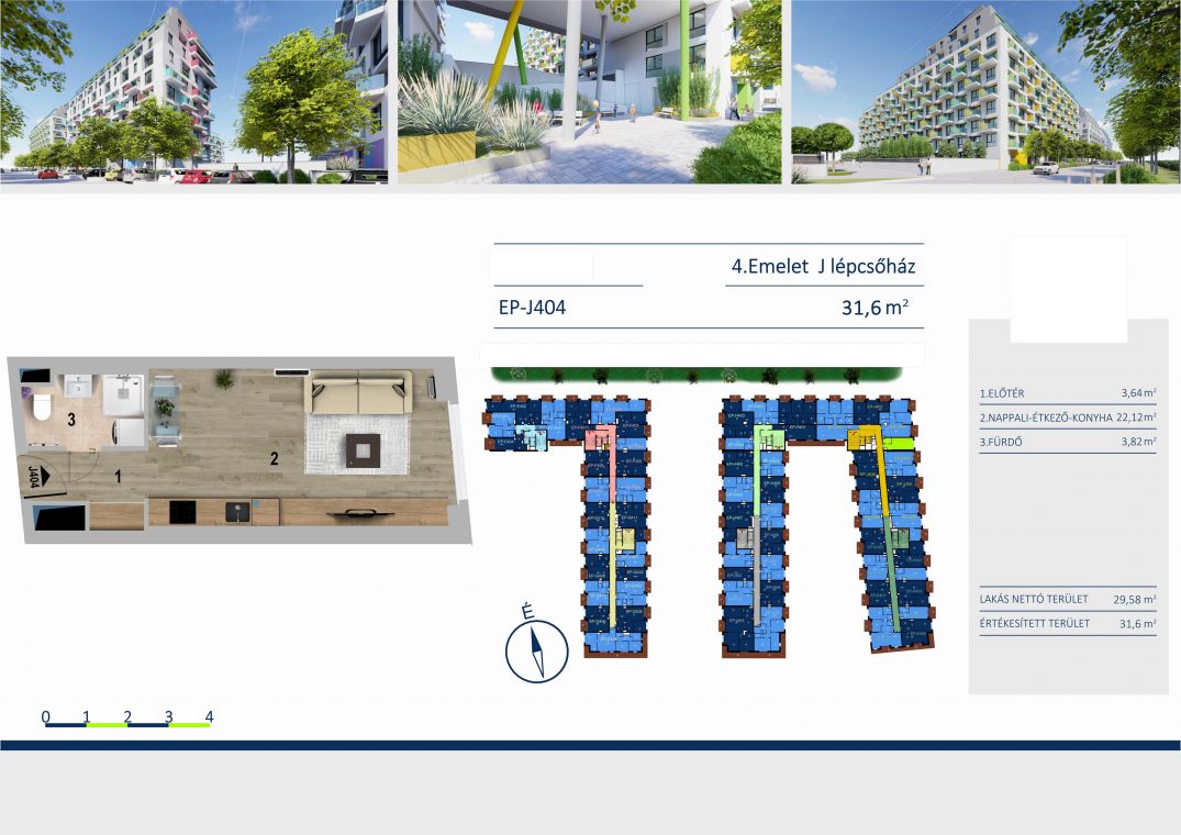 Új építésű 32 nm-es lakás az E11 társasházban