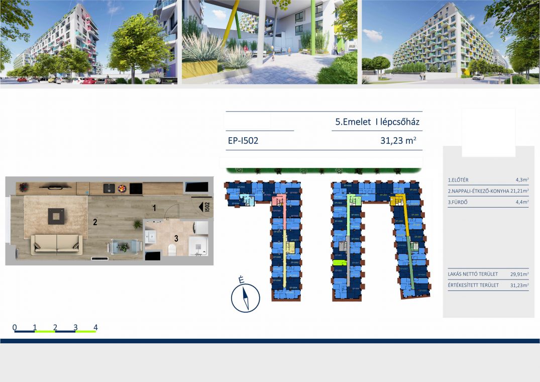 Új építésű 31 nm-es lakás az E11 társasházban