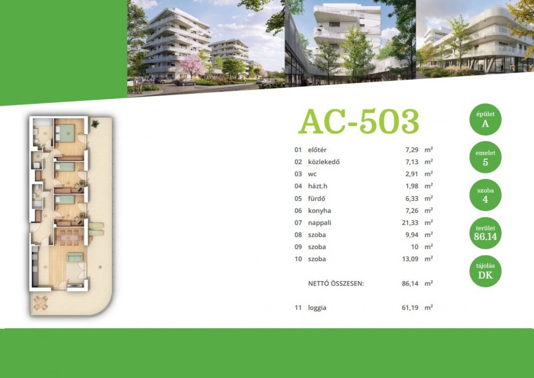 Fenntartható élet, modern otthonok Zuglóban AC-503