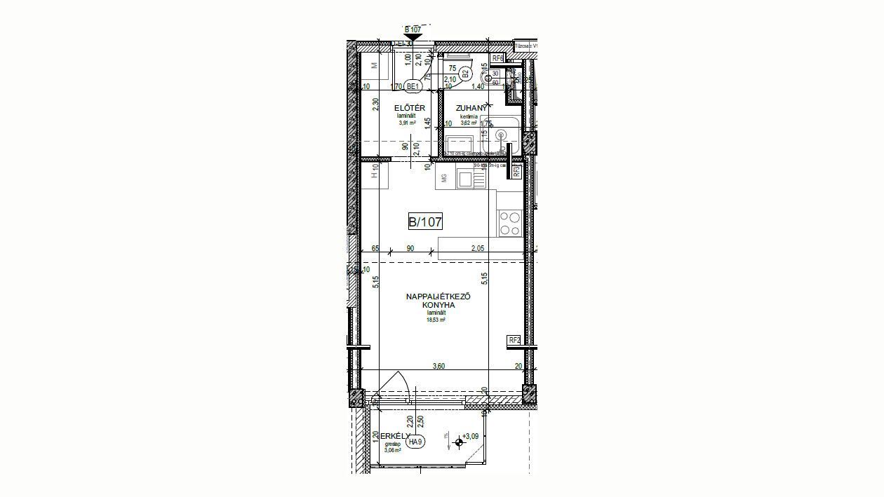 Új építésű lakás a Magdolnanegyedben B107