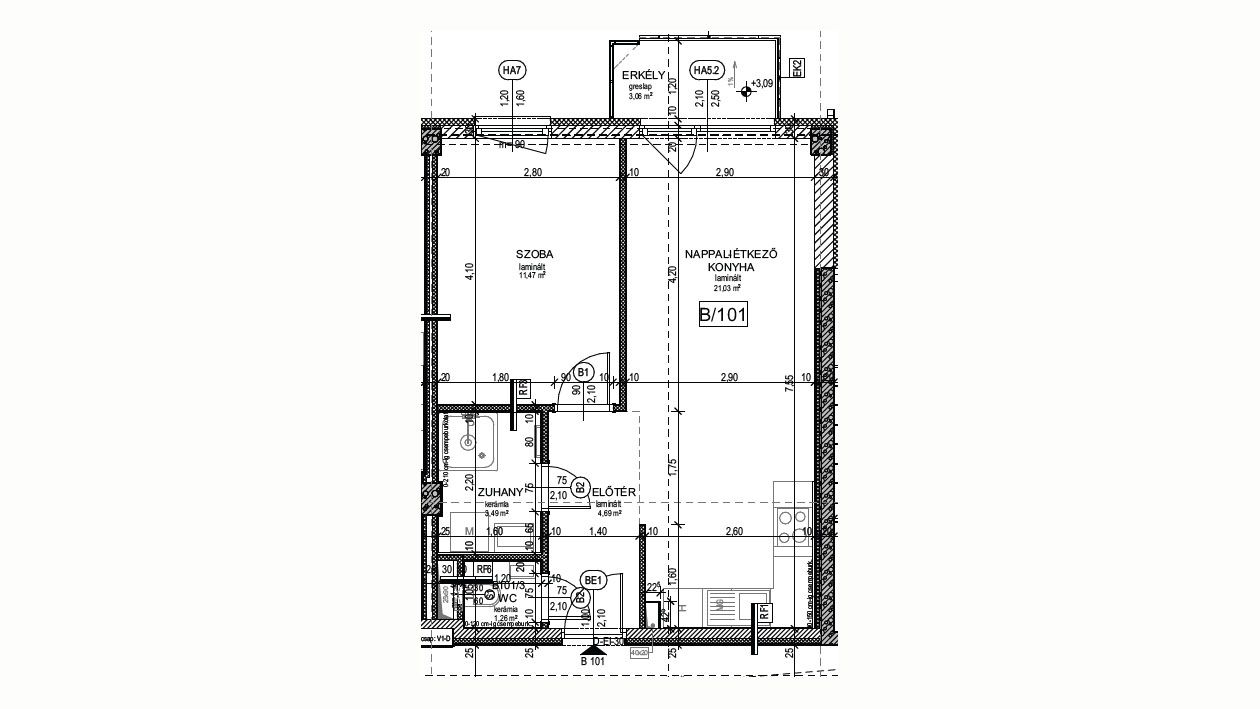 Új építésű lakás a Magdolnanegyedben B101