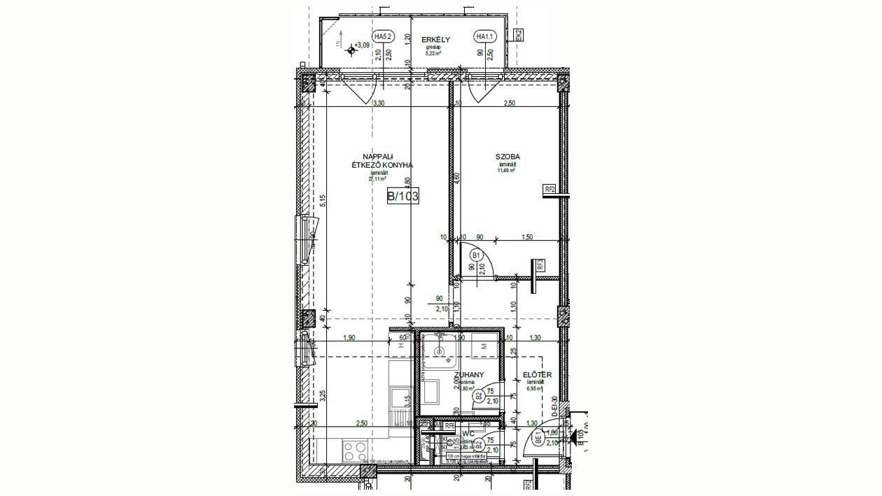Új építésű lakás a Magdolnanegyedben B103