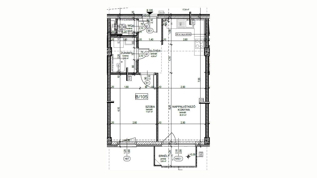 Új építésű lakás a Magdolnanegyedben B105