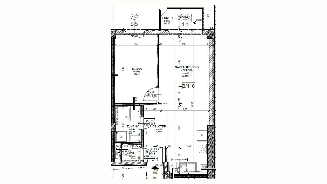 Új építésű lakás a Magdolnanegyedben B110
