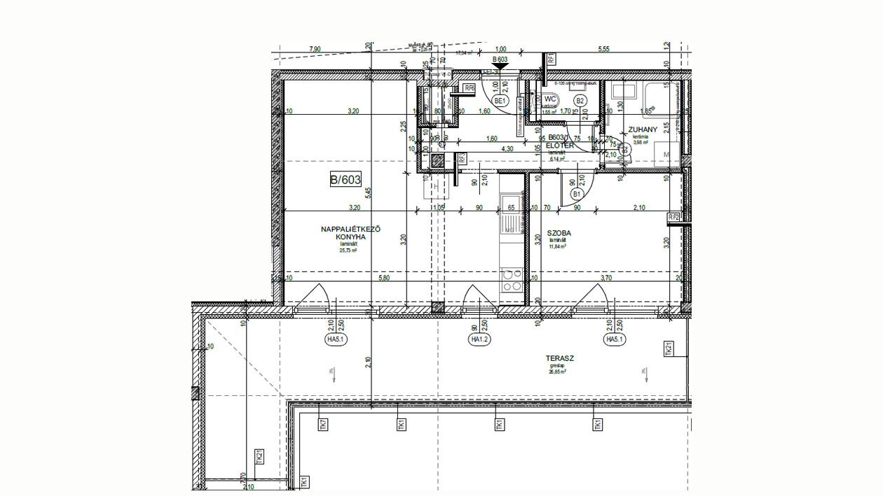 Új építésű lakás a Magdolnanegyedben B603